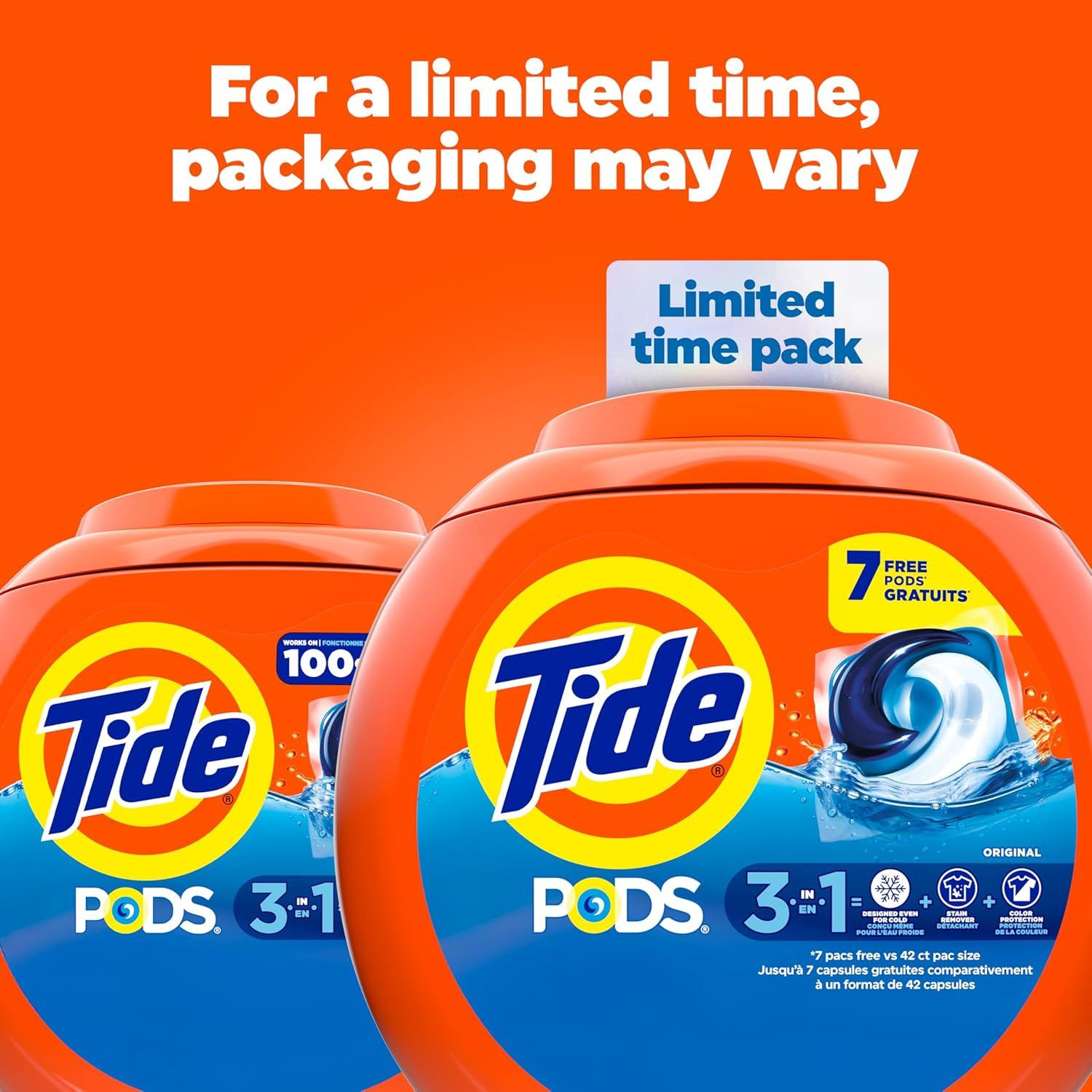 Tide PODS laundry detergent pacs, 3-in-1 Stain Remover, 42 Count (Pack of 1)