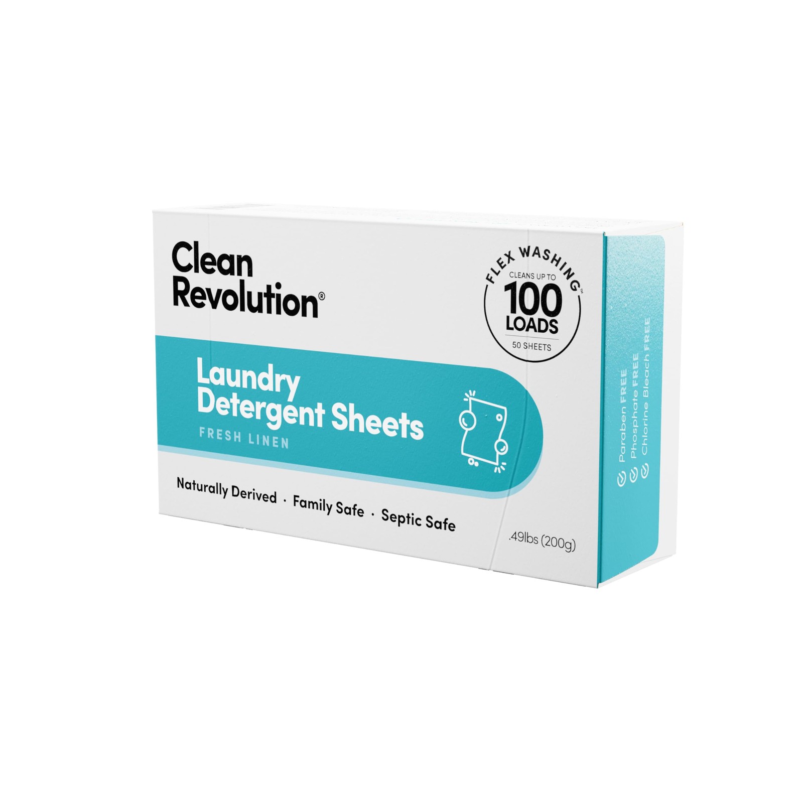 50 PCS Laundry Detergent Sheets 100 Loads Fresh Linen Septic Safe Travel