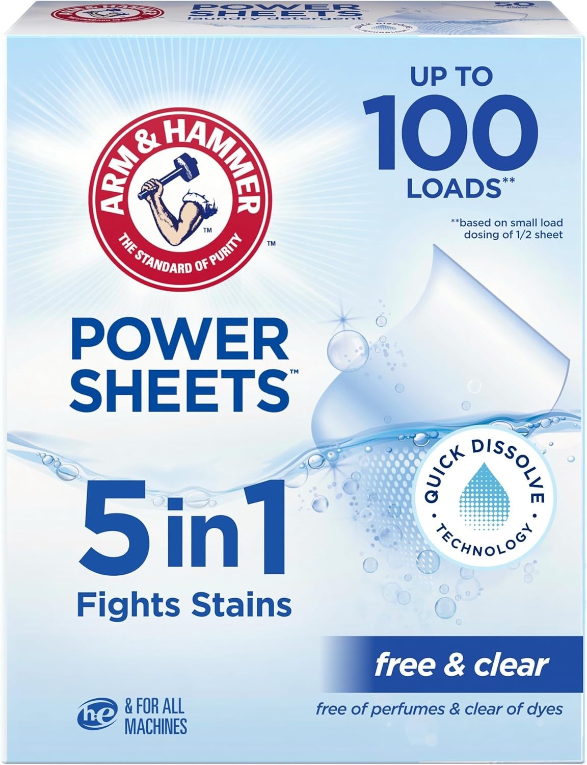 Compact Eco-Friendly Laundry Detergent Sheets – 50 Count, 5-in-1 Cleaning Power