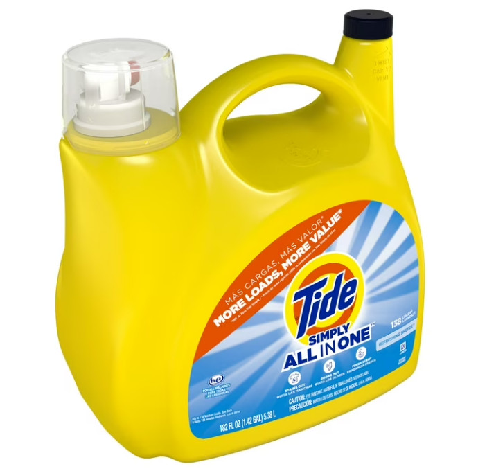 3 PACK Tide Simply All-in-One Liquid Laundry Detergent, Refreshing Breeze