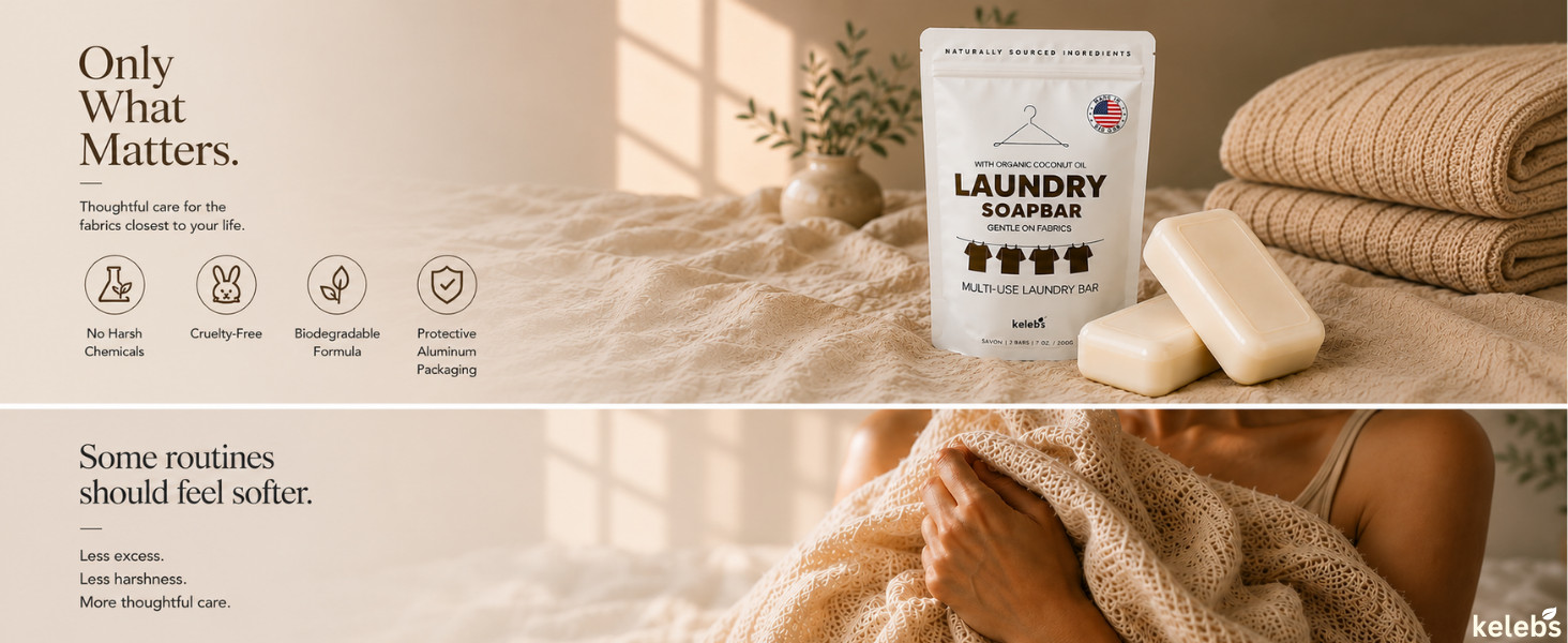 Kelebs Natural Laundry Soap Bar for Sensitive Skin with Organic Coconut –