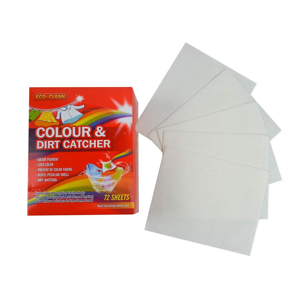 Dye Trapping Sheets 72 Count, Color Absorber Laundry Sheets, Prevent Light Color