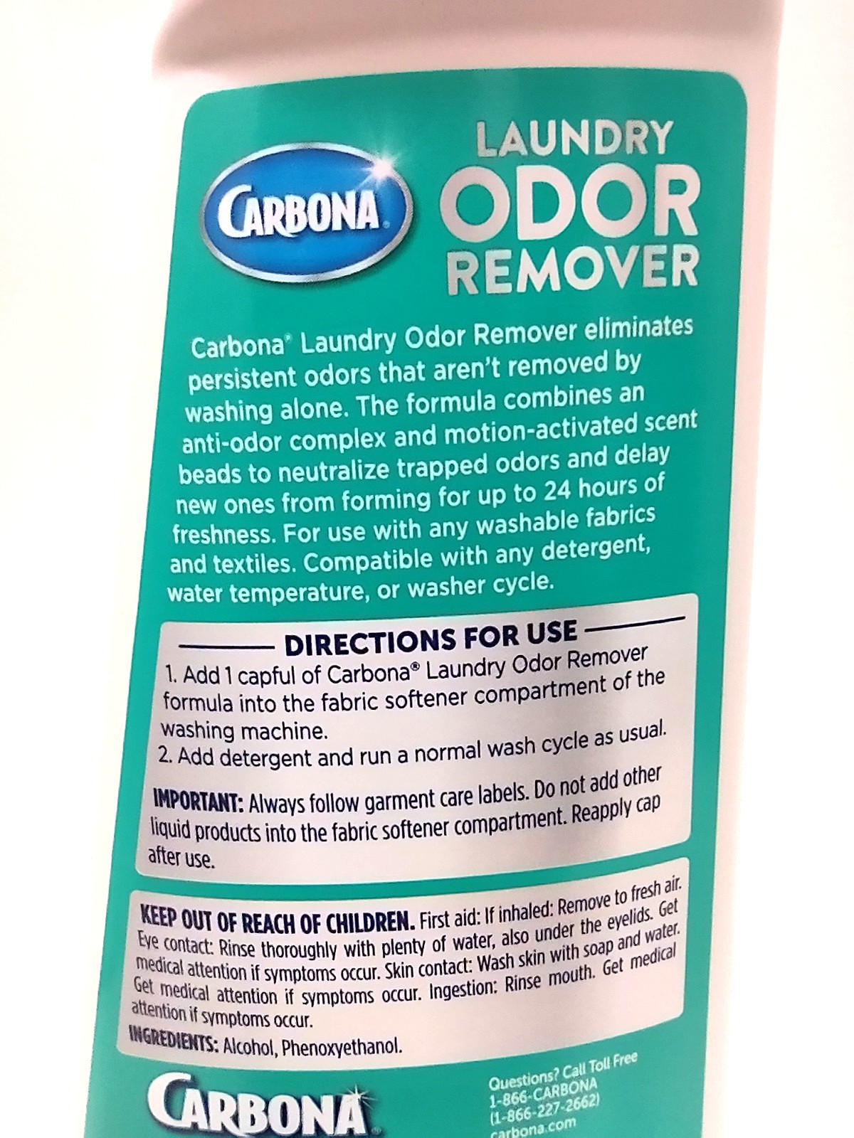 ( Lot 2 ) Carbona Laundry Odor Remover Spring Breeze Scent 16.8 Oz Each