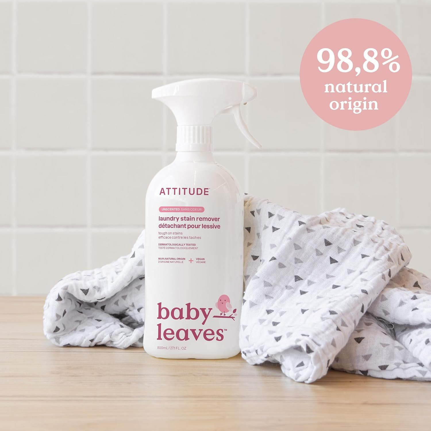 Baby Laundry Stain Remover, Plant and Mineral-Based Ingredients, Vegan and Cruel