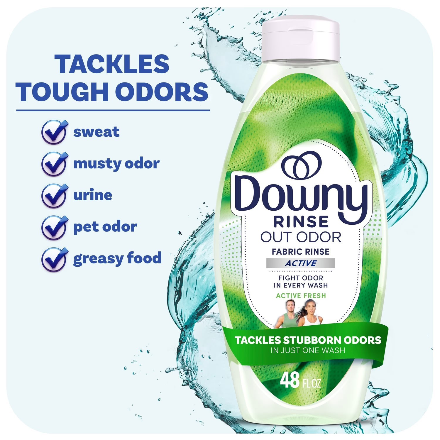 Downy Rinse Out Odor Laundry Rinse Active Fresh Scent Refreshes 48 Fl Oz
