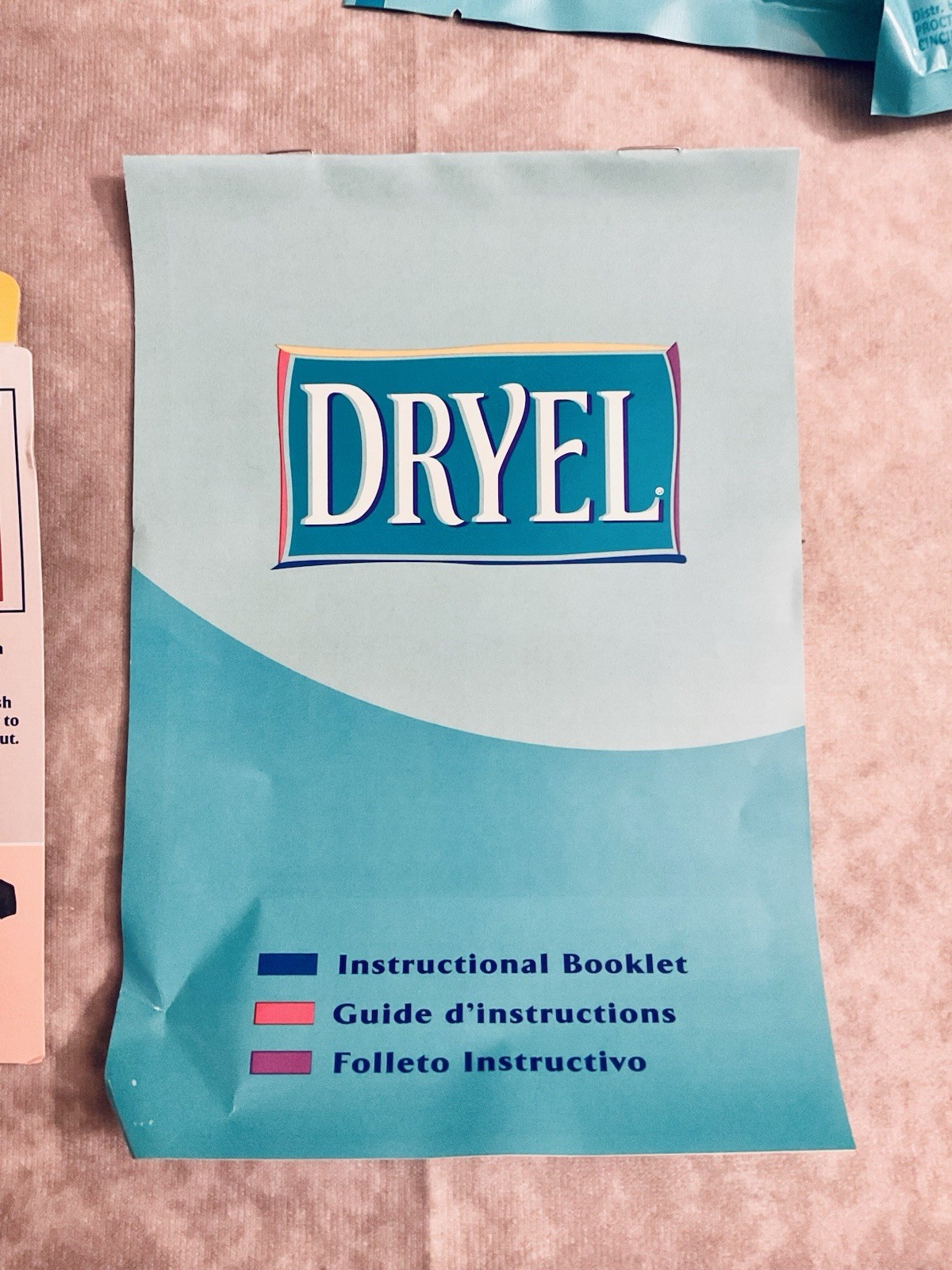DRYEL AT-HOME DRY CLEANING STARTER KIT CLEAN BREEZE SCENT 4 USES NEW OLD STOCK