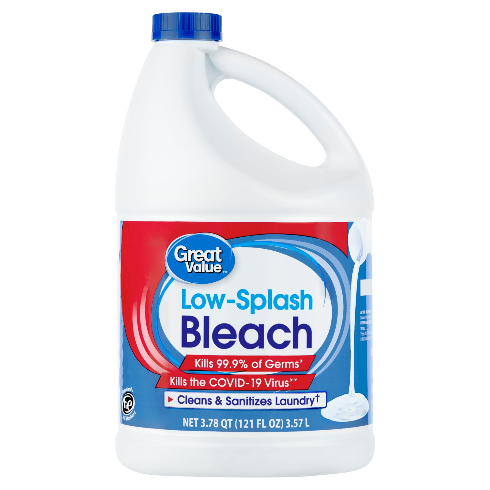 Low Splash Bleach Regular, 121 Oz