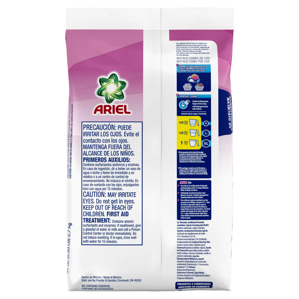 Ariel Laundry Detergent Powder With a Touch of Downy Freshness, 60 Loads, 2 Pack