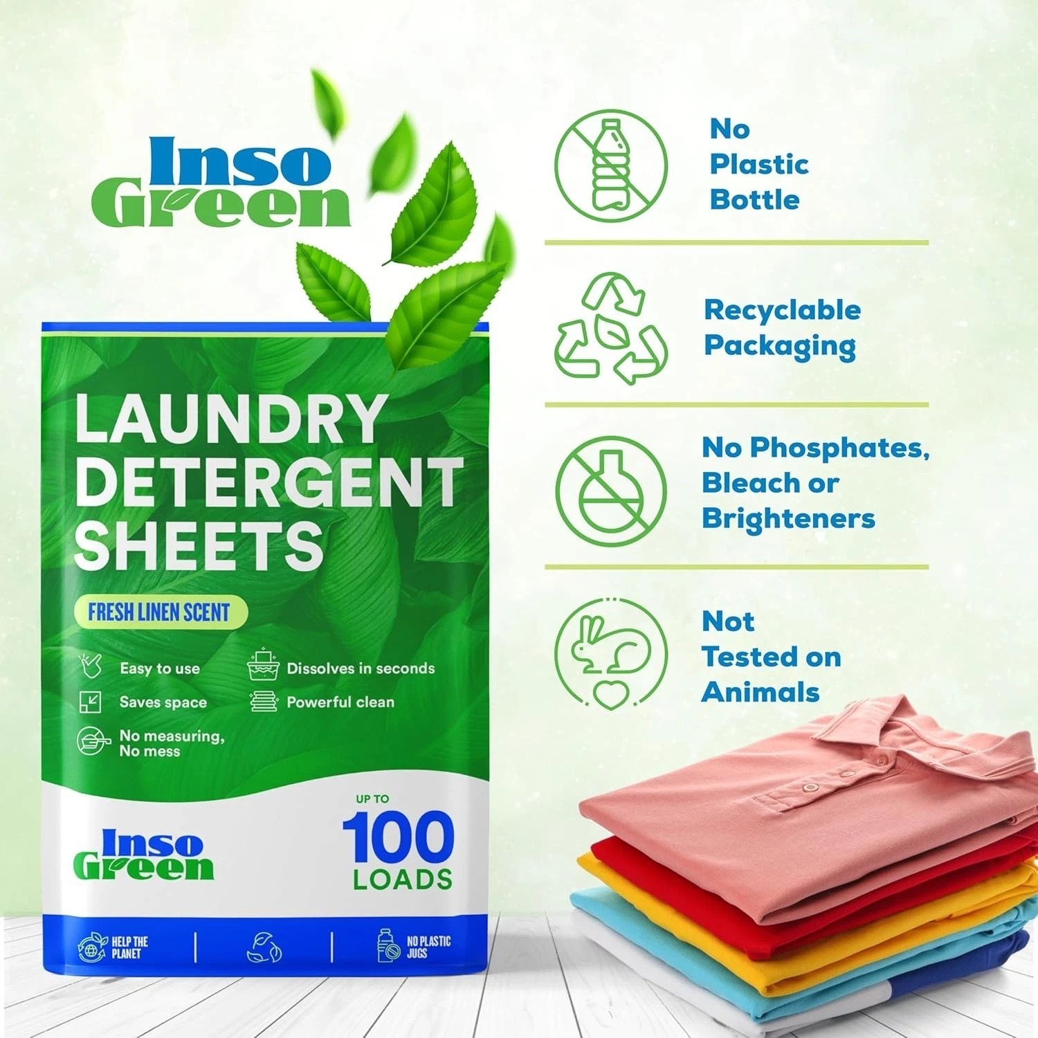 Laundry Detergent Sheets – 100 Loads – Eco Washer Sheets Detergent