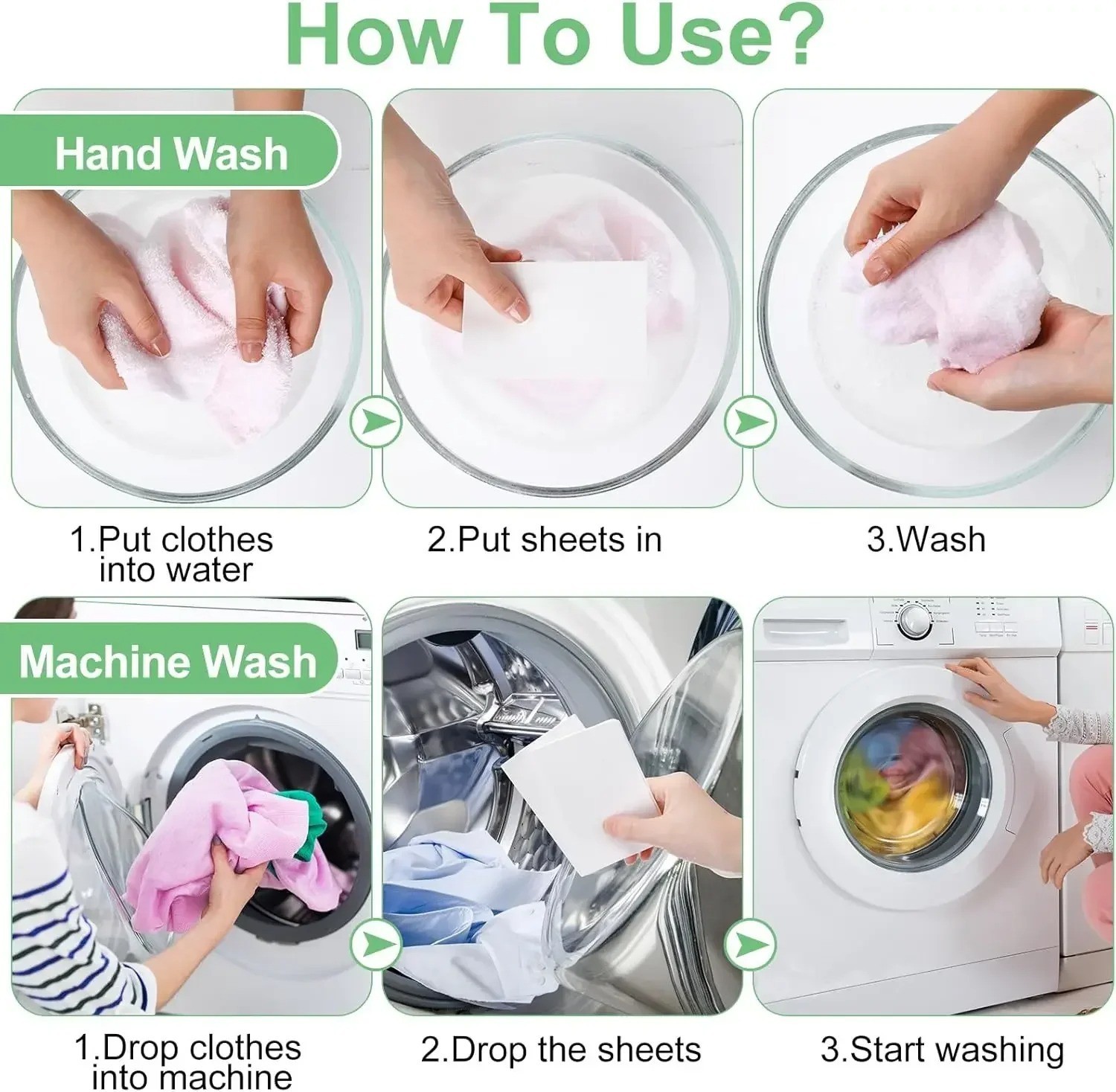 100PCS Laundry Color Catcher Sheets Anti Dye Transfer Washing Machine Paper
