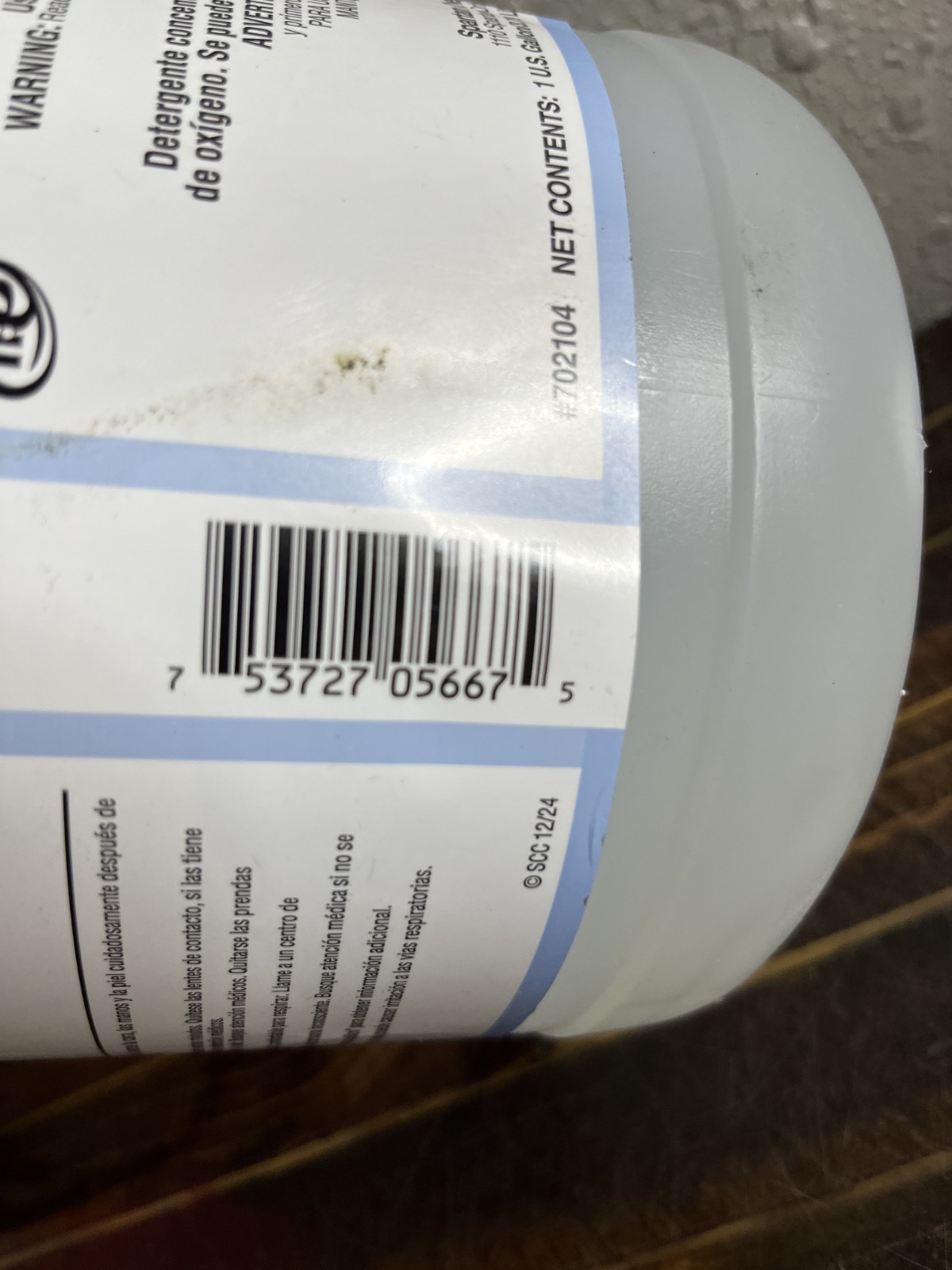 Spartan Clothesline FRESH 21 Oxygen Detergent EP 1 Gallon Bulk Laundry 702104