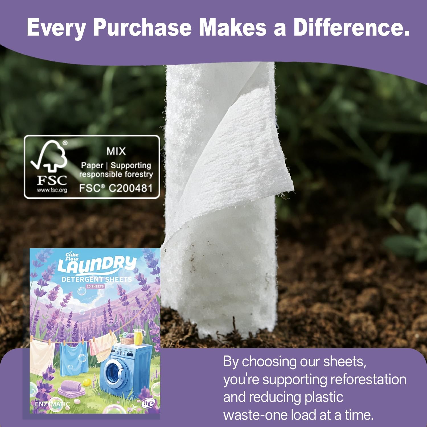 Laundry Detergent Sheets, 40 Loads, Lavender Scent