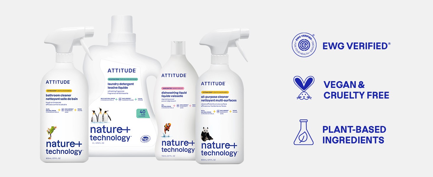 ATTITUDE 2-in-1 Laundry Detergent & Fabric Softener, Plant- & Mineral-Based, HE