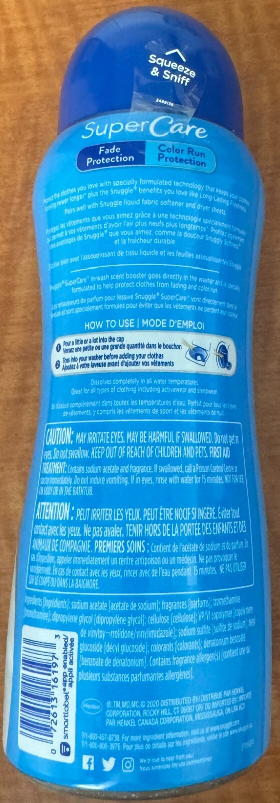 4 Pack Snuggle Super Care Sea Breeze In-Wash Scent Booster 19oz/538g Each Bottle