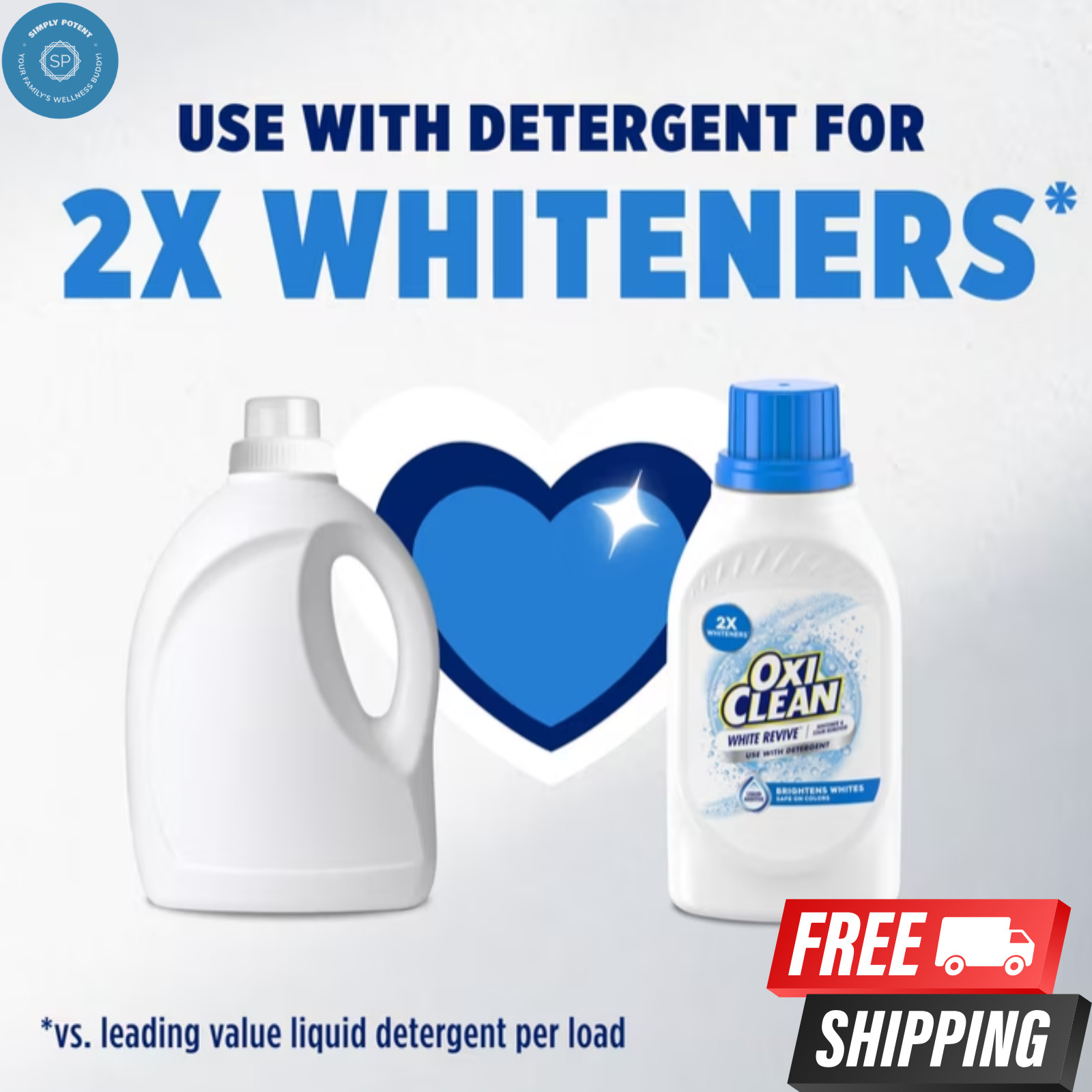 OxiClean White Revive Laundry Whitener and Laundry Stain Remover Liquid,66 fl oz