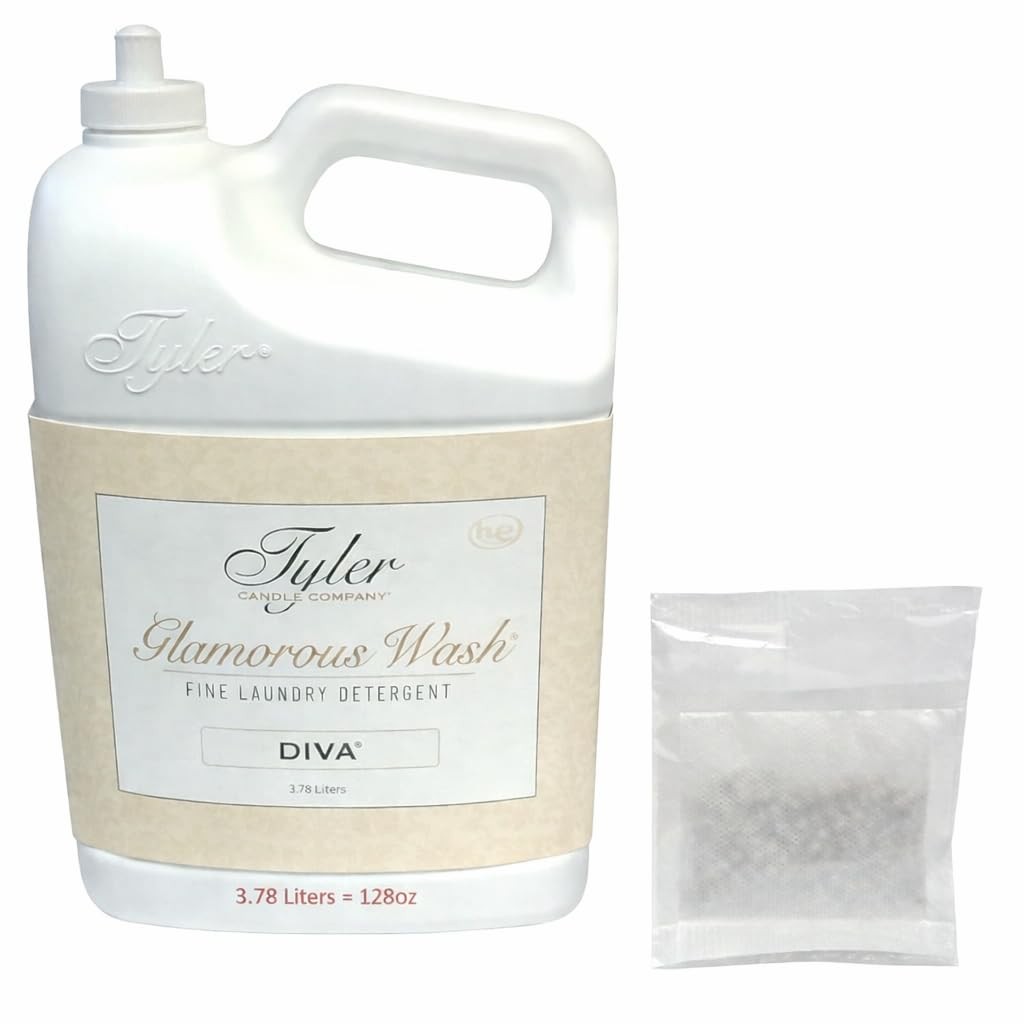 Tyler Candle Wash Diva 128 Fl Oz Laundry Detergent/w Dryer Sachet Single Pouc…