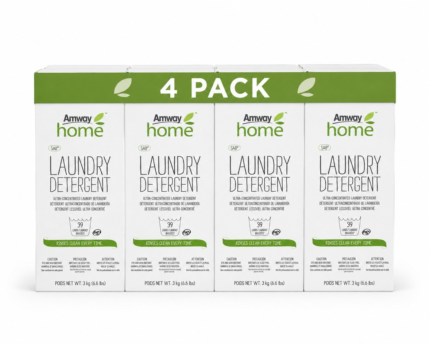 Amway Home SA8 Laundry Detergent Powder, Concentrated, HE, 39 Loads, 4 Pack
