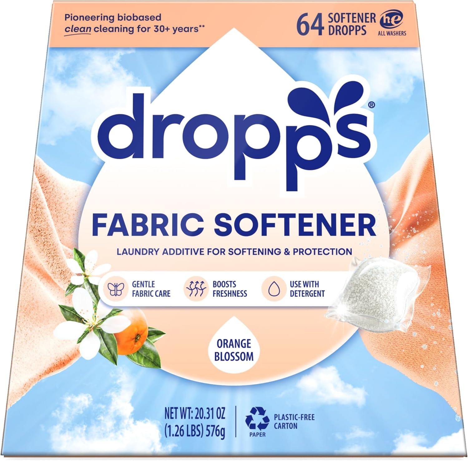 Fabric Softener Pods Crisp Breeze 64 Count Laundry Softener For Soft & Fluffy