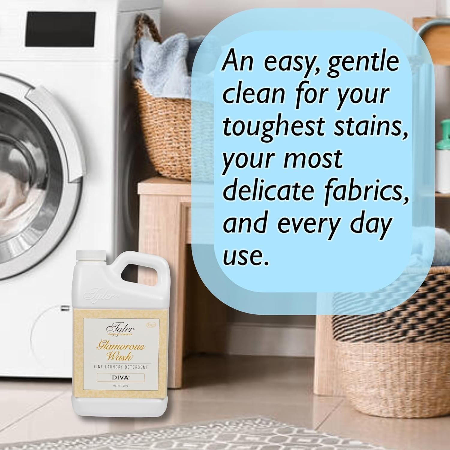 32 FL Oz Tyler Glam Wash – Natural, Chemical-Free Laundry Detergent, Diva Scent