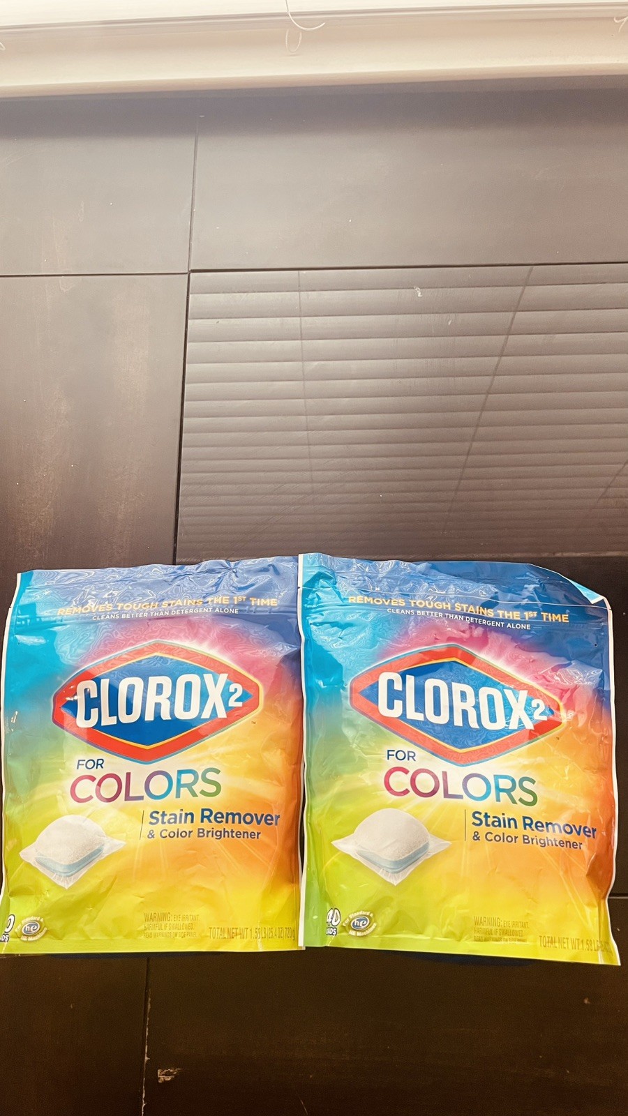 CLOROX 2 For Colors-Stain Remover and Color Brightener Packs, 40 Count