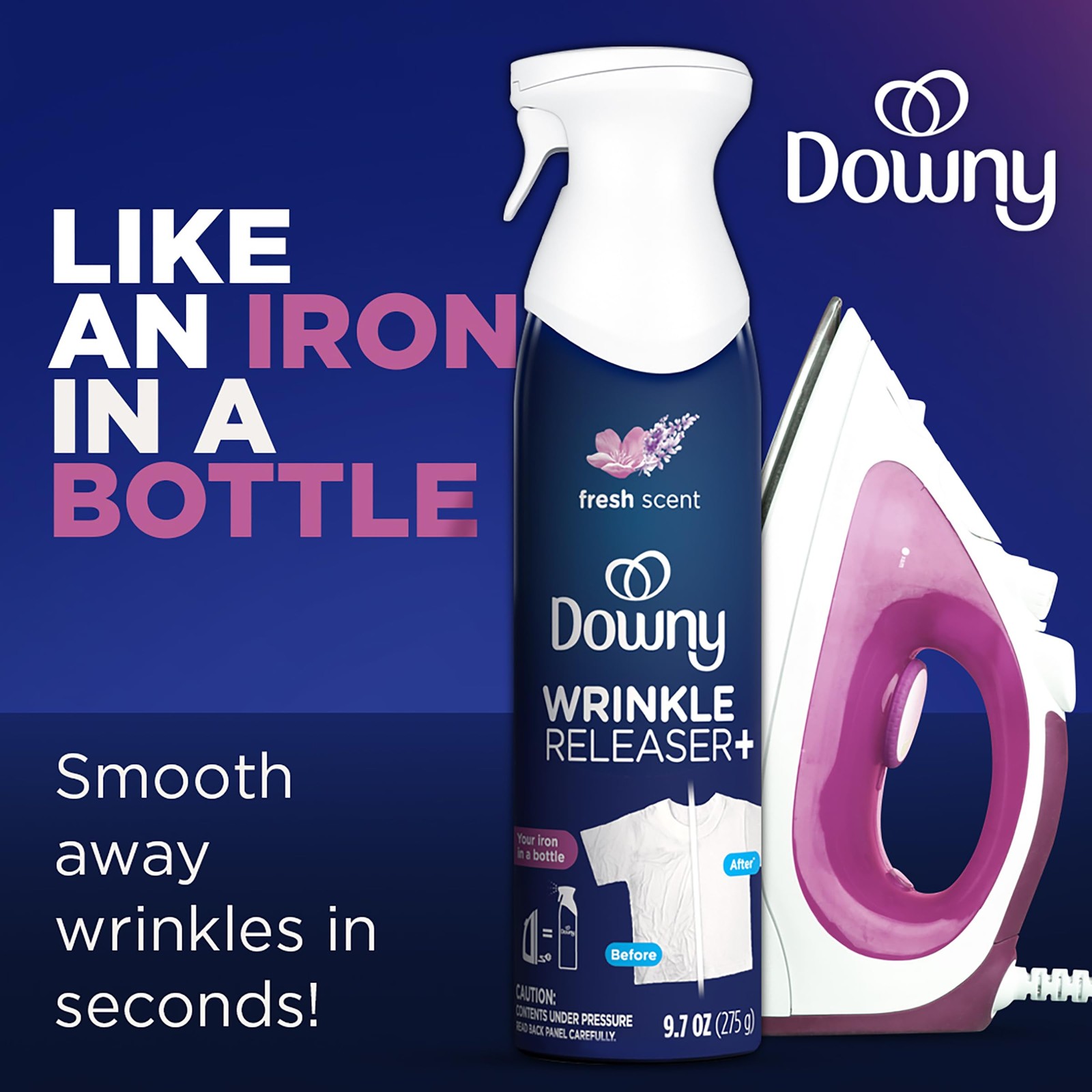 Downy Wrinkle Releaser Spray | All In One 9.7 Ounce (Pack of 2), Blue