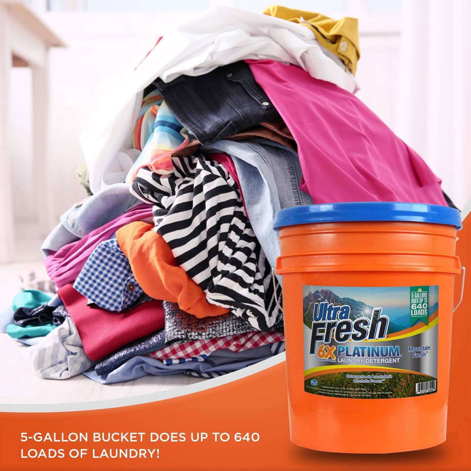 Ultra Fresh 6X Platinum 5 Gal Laundry Detergent & Platinum 6X Laundry Sheets
