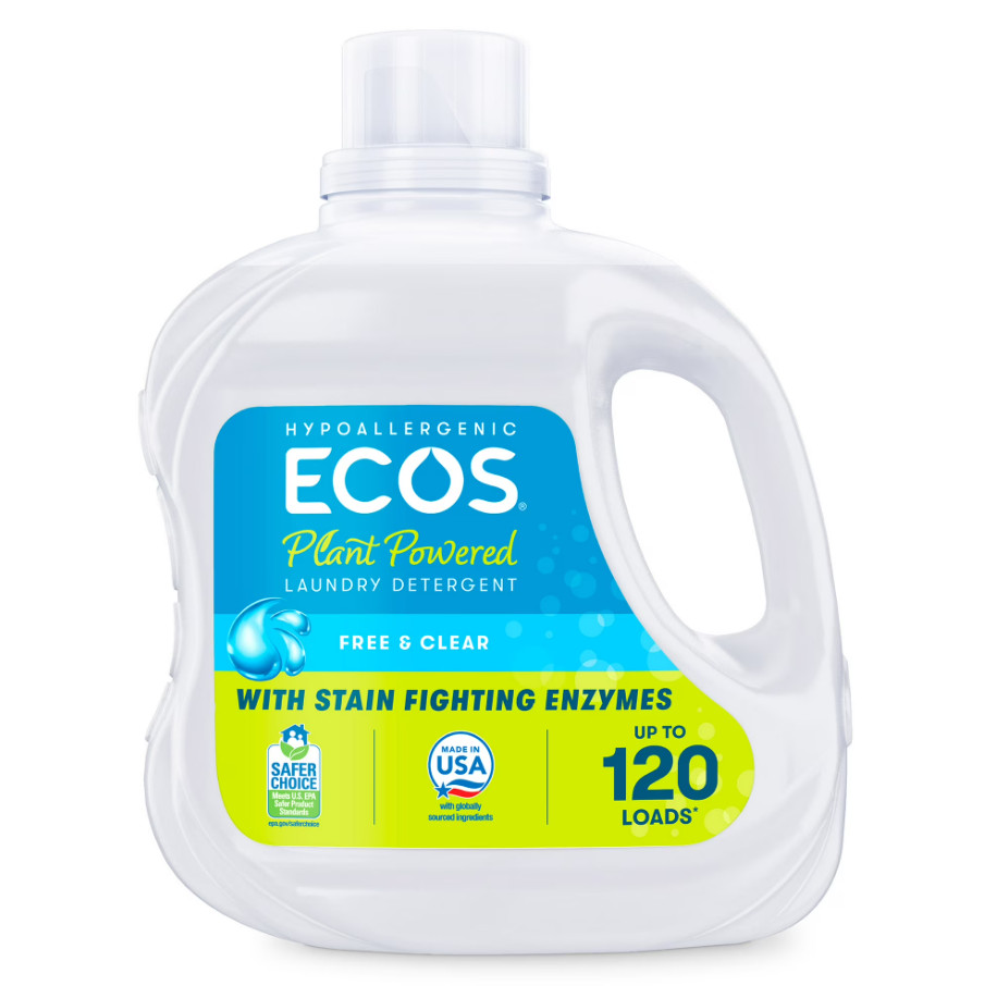 (4 pack) ECOS Hypoallergenic for Sensitive Skin, Free & Clear 110 oz 120 Loads