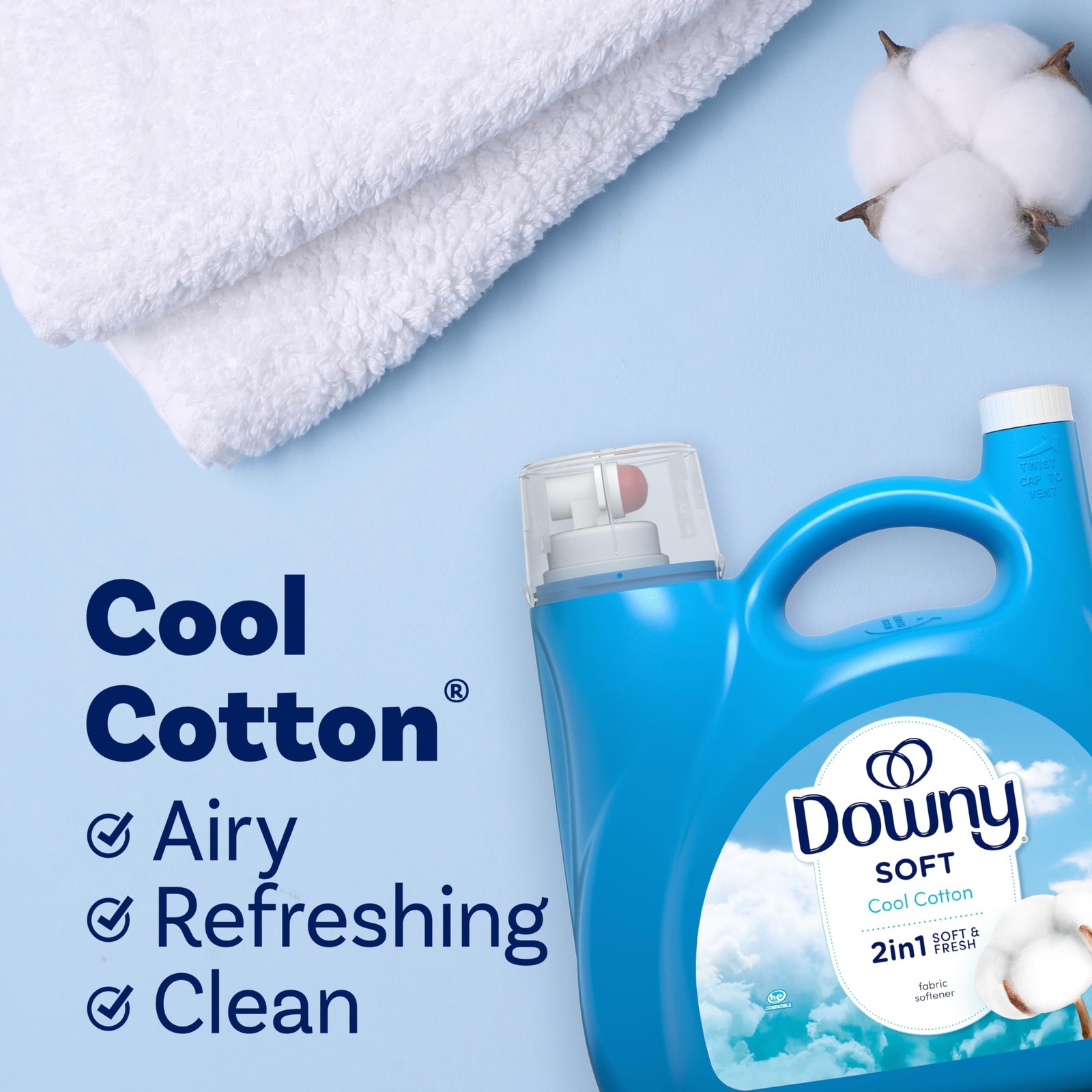 Downy Soft, 2 in 1 Soft and Fresh Liquid Fabric 140 Fl Oz (Pack of 1)