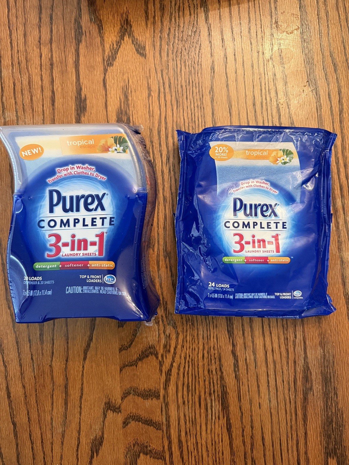 Purex Complete 3-in-1 Laundry Dispenser & Refill Sheets in Tropical Escape NOS