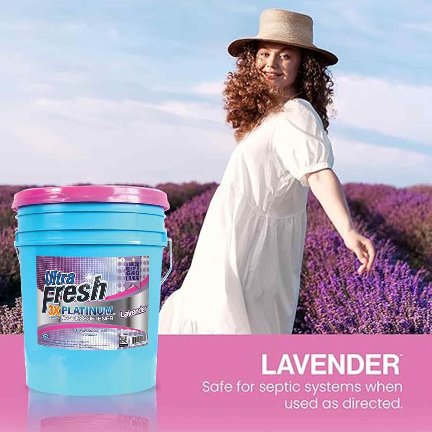 Platinum Fabric Softener Laundry up to 640 Loads Lavender 5 Gallons Fabric Odor