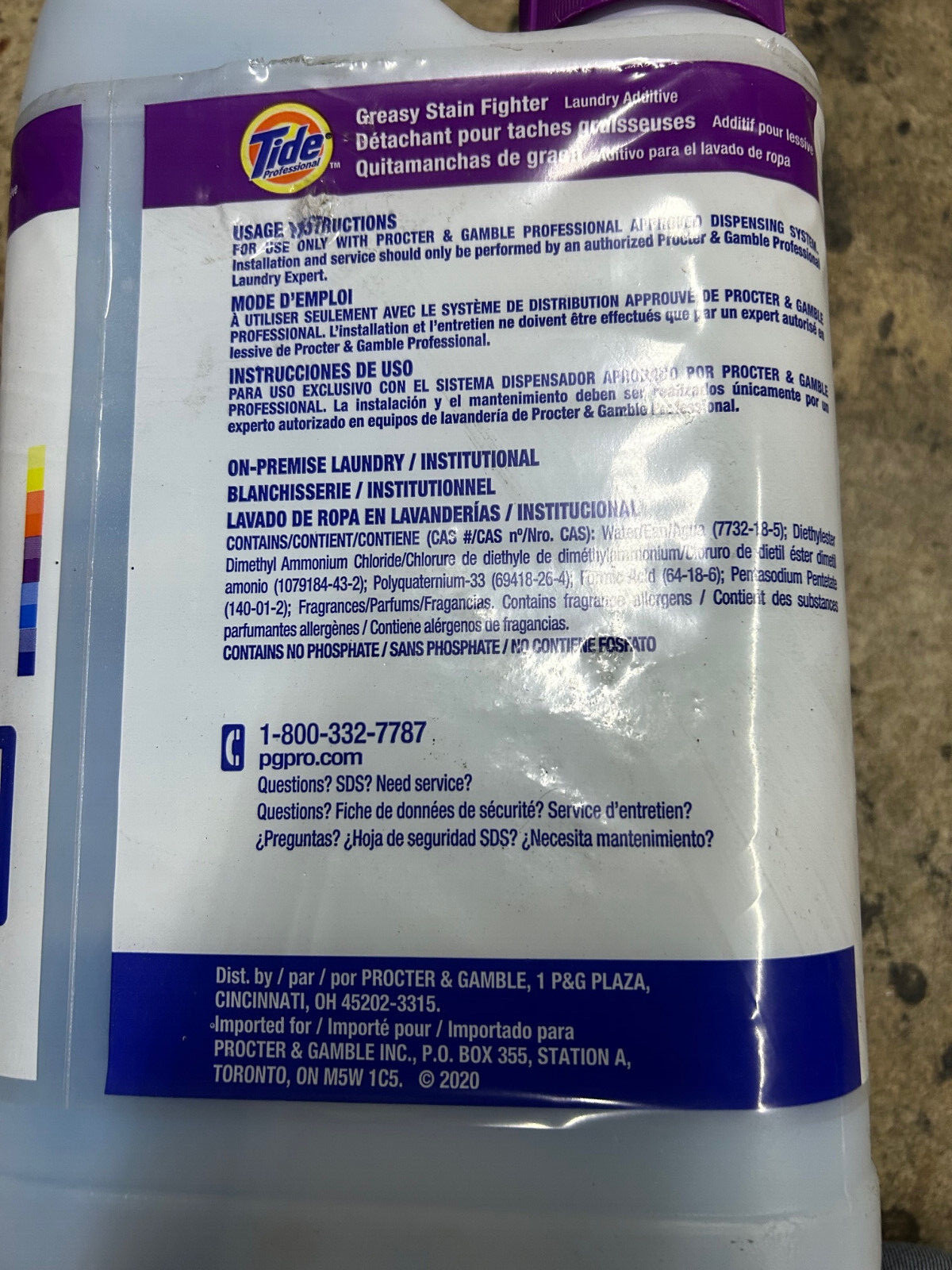 Tide Professional Greasy Stain Fighter 2.5 gal Laundry Additive 5-90 Concentrate