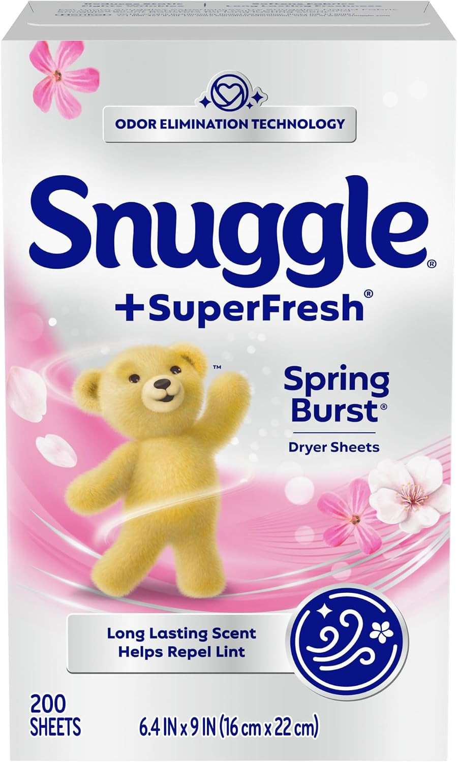 SuperFresh Dryer Sheets, 200 Count, Spring Burst | Long-Lasting Fresh Clean Scen