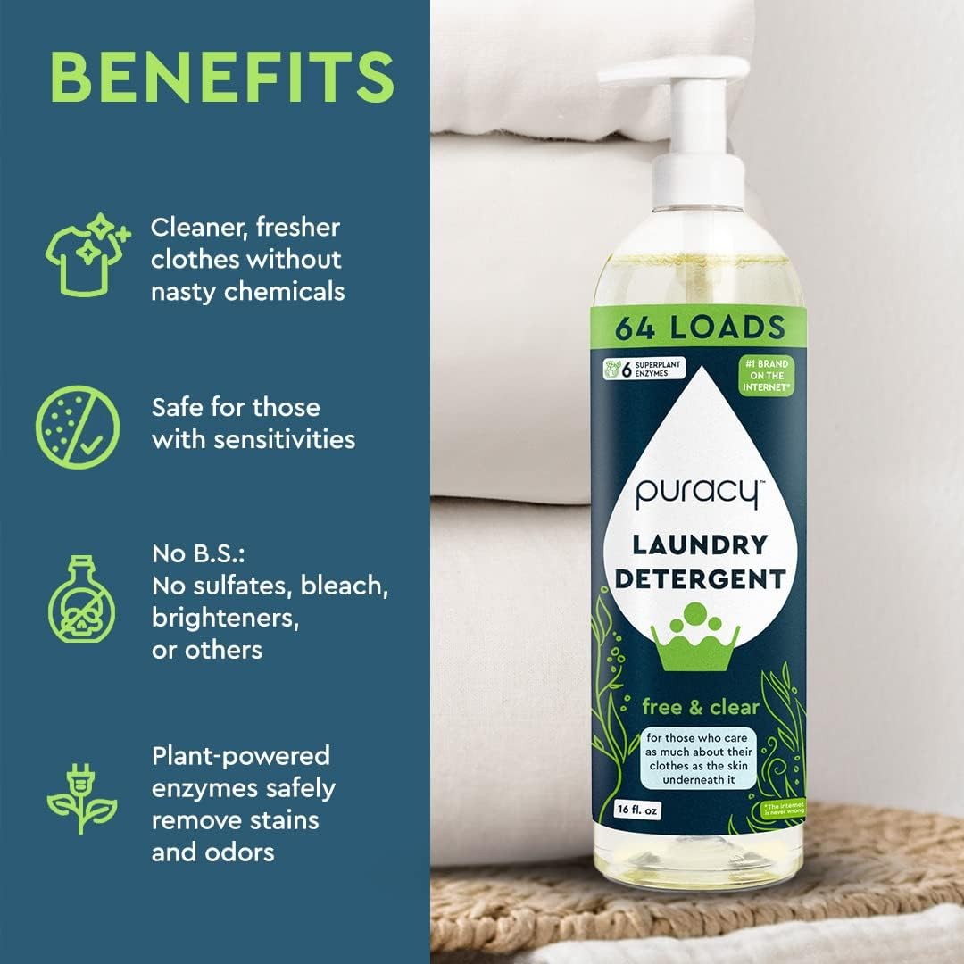 Laundry Detergent – Enzyme-Powered Liquid Laundry Detergent Concentrate, Natural