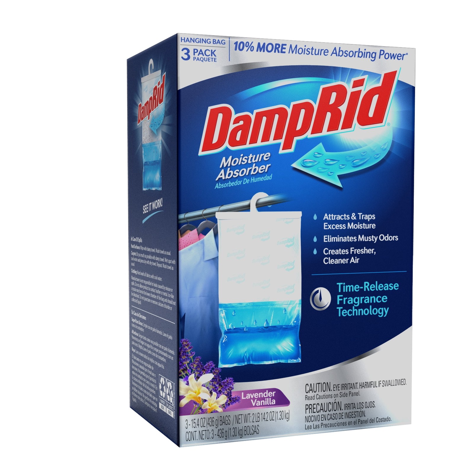 DampRid Hanging Moisture Absorbers, Lavender Vanilla, 3 Count New