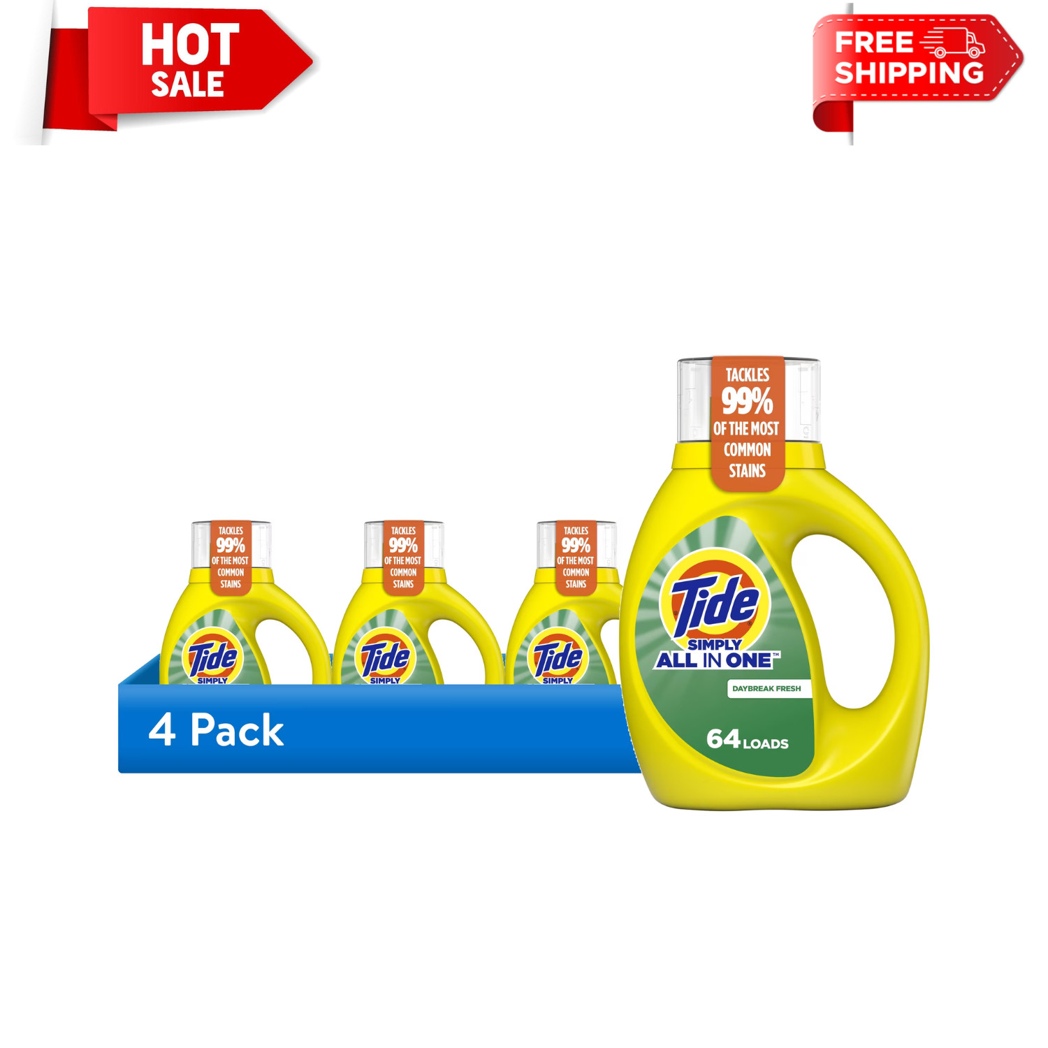 4 Pack Tide Simply Daybreak Fresh Liquid Laundry Detergent 84 Fl Oz
