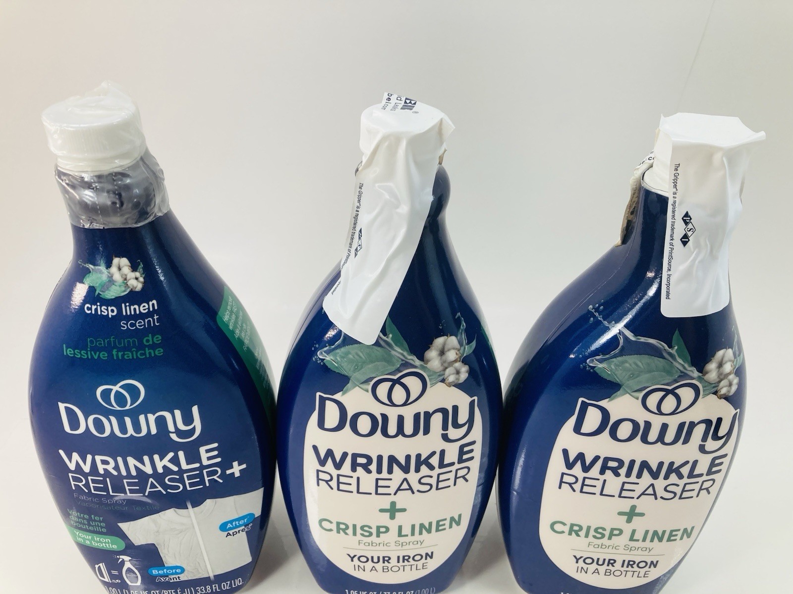 Downy Wrinkle Releaser Plus Crisp Linen 3 Pack 33.8oz Fabric Spray NEW