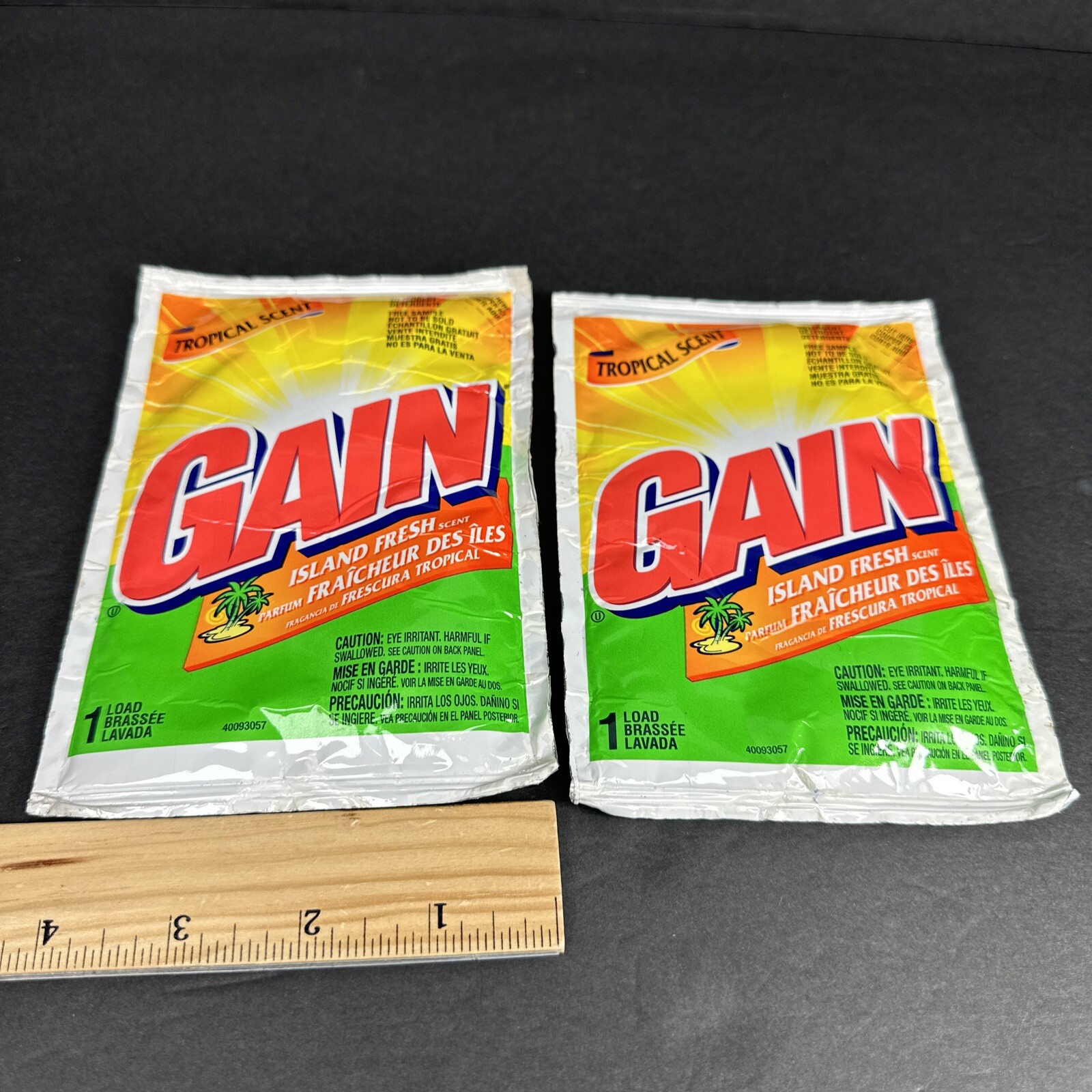 Vtg 2001 SAMPLE Size Gain Island Fresh Liquid Laundry Detergent Tropical Prop