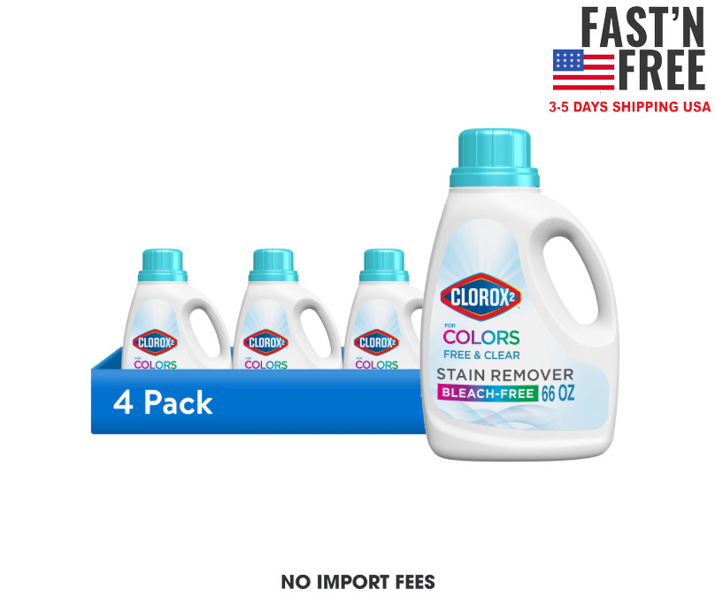 (4 pack) Clorox 2 for Colors Stain Remover and Laundry Additive, 66 fl oz