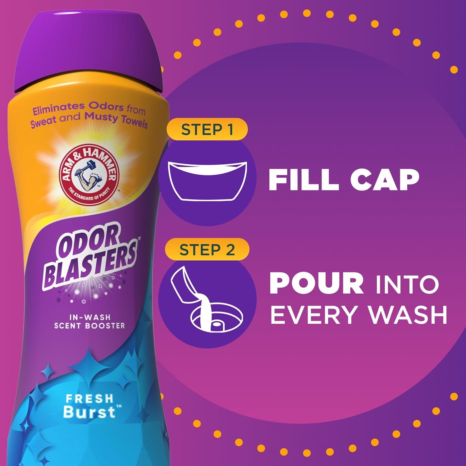 ARM & HAMMER Odor Blasters Fresh Burst In-Wash Laundry Scent Booster, 24 oz