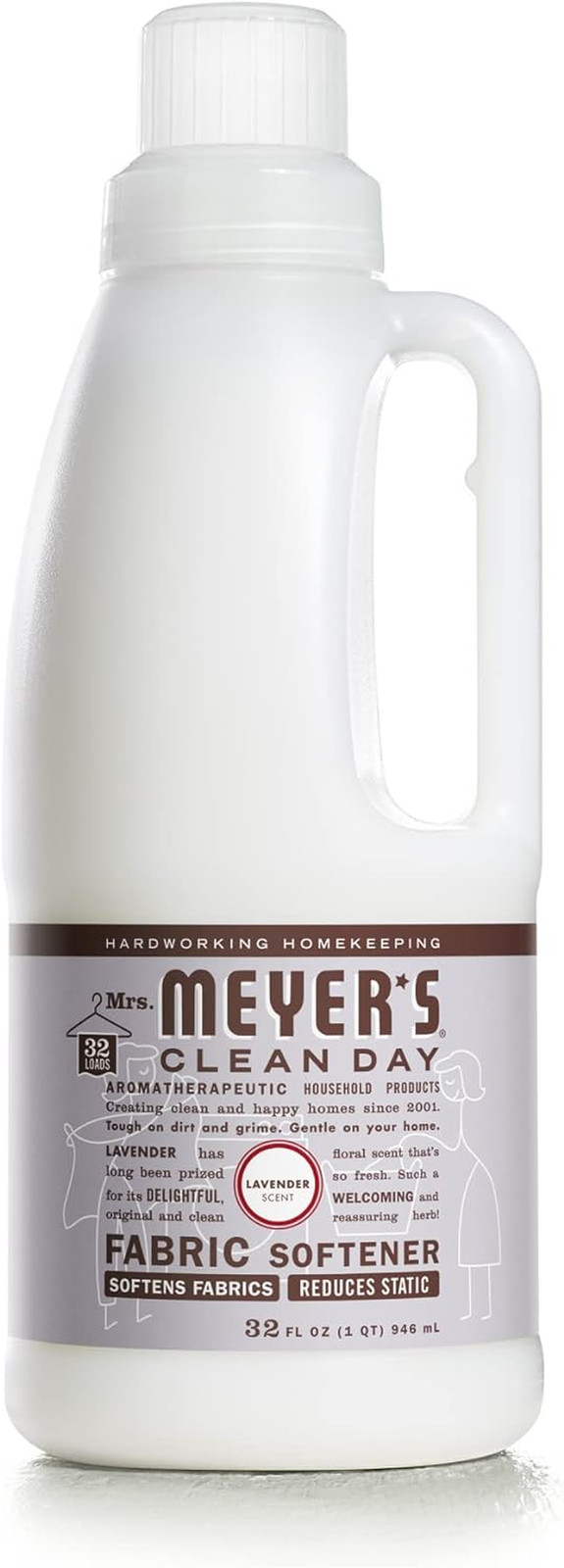 Mrs. Meyer’s Clean Day Liquid Fabric Softener, Infused with Essential Oils, 32oz