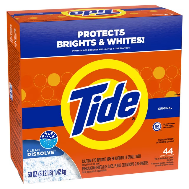 Tide Powder Laundry Detergent, Original Fragrance, 50 oz, Cleans 44 Loads