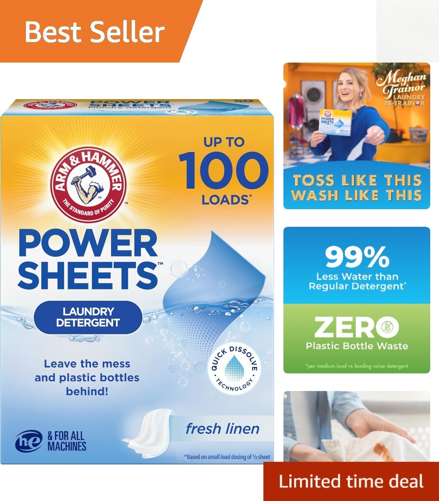 50 Pre-Measured Fresh Linen Laundry Sheets – Efficient, Eco-Friendly Cleaning