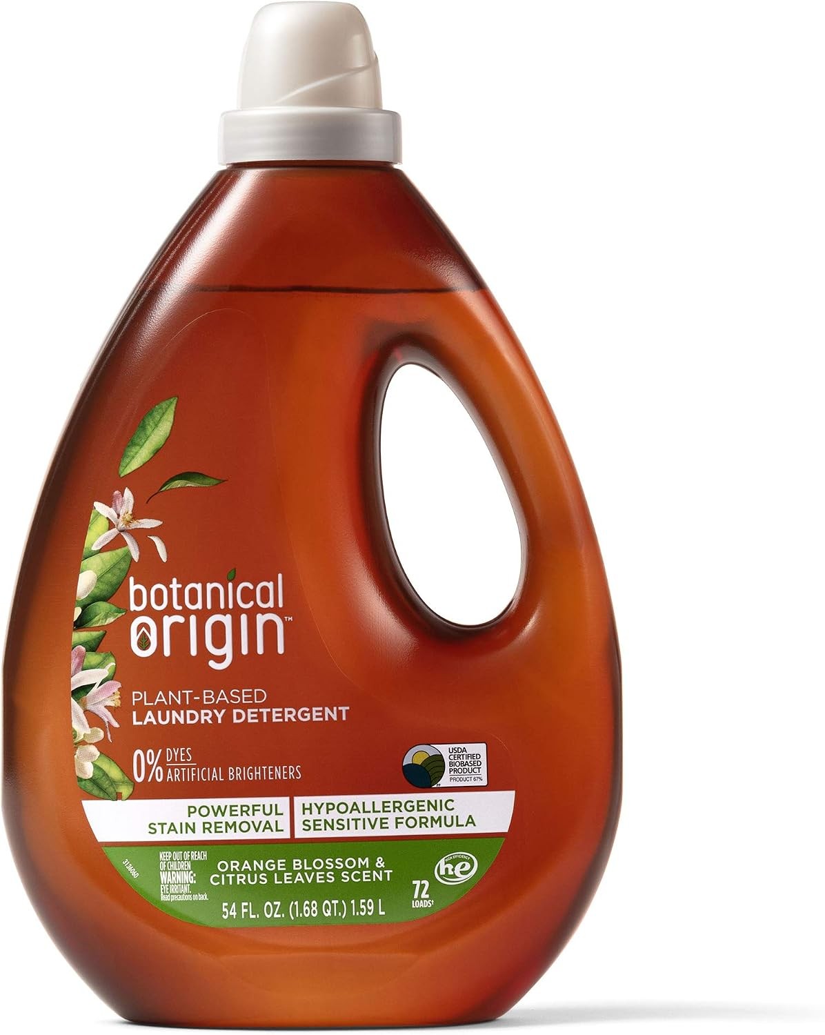 Plant-based Laundry Detergent Orange Blossom and Citrus Leaves 54 oz 72 loads