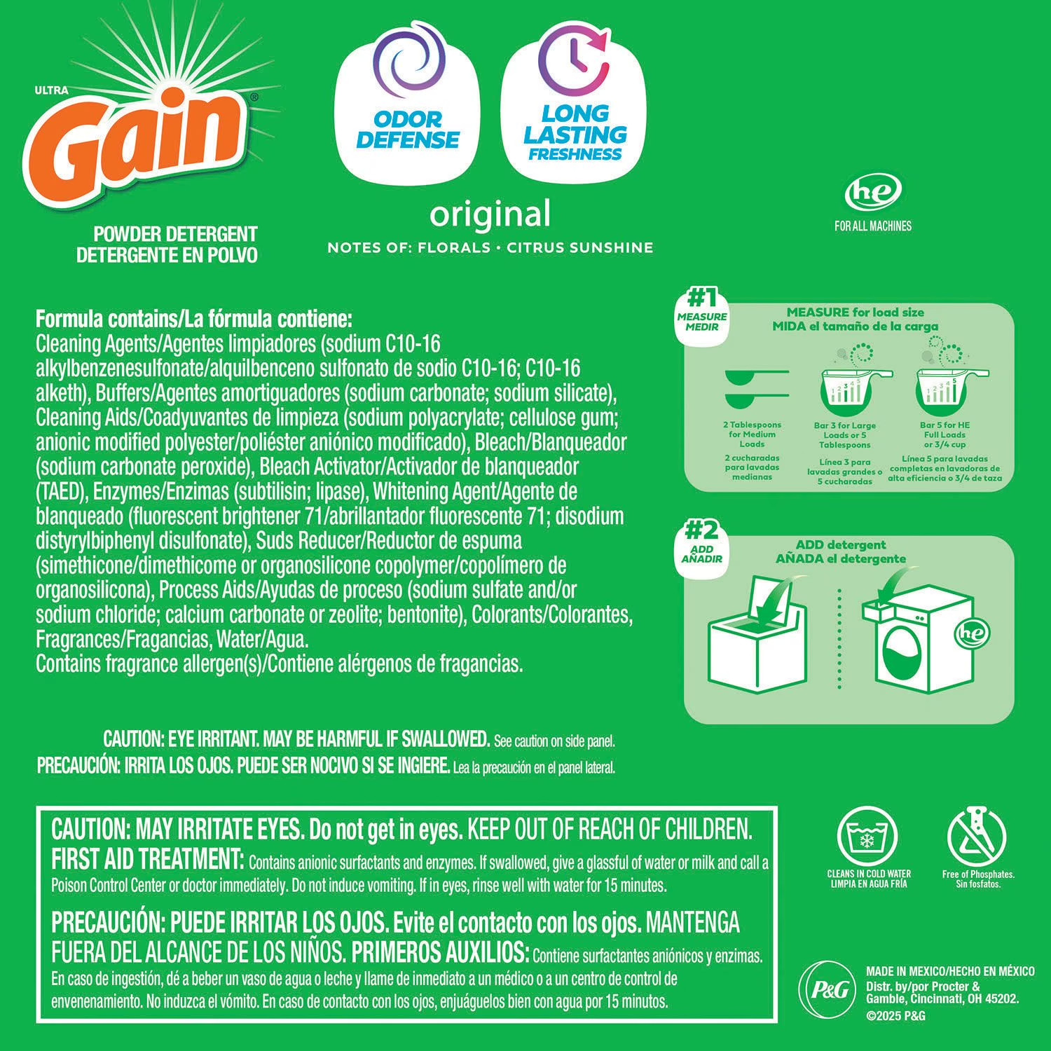 Gain Powder Laundry Detergent, Original, 195 loads, 180 oz