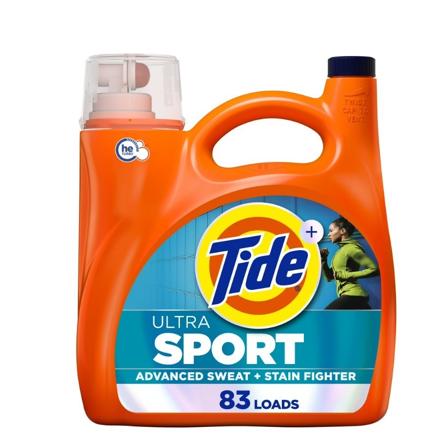 3 PACK Tide Ultra Sport Liquid Laundry Detergent, Advanced Sweat, Stain Fighter