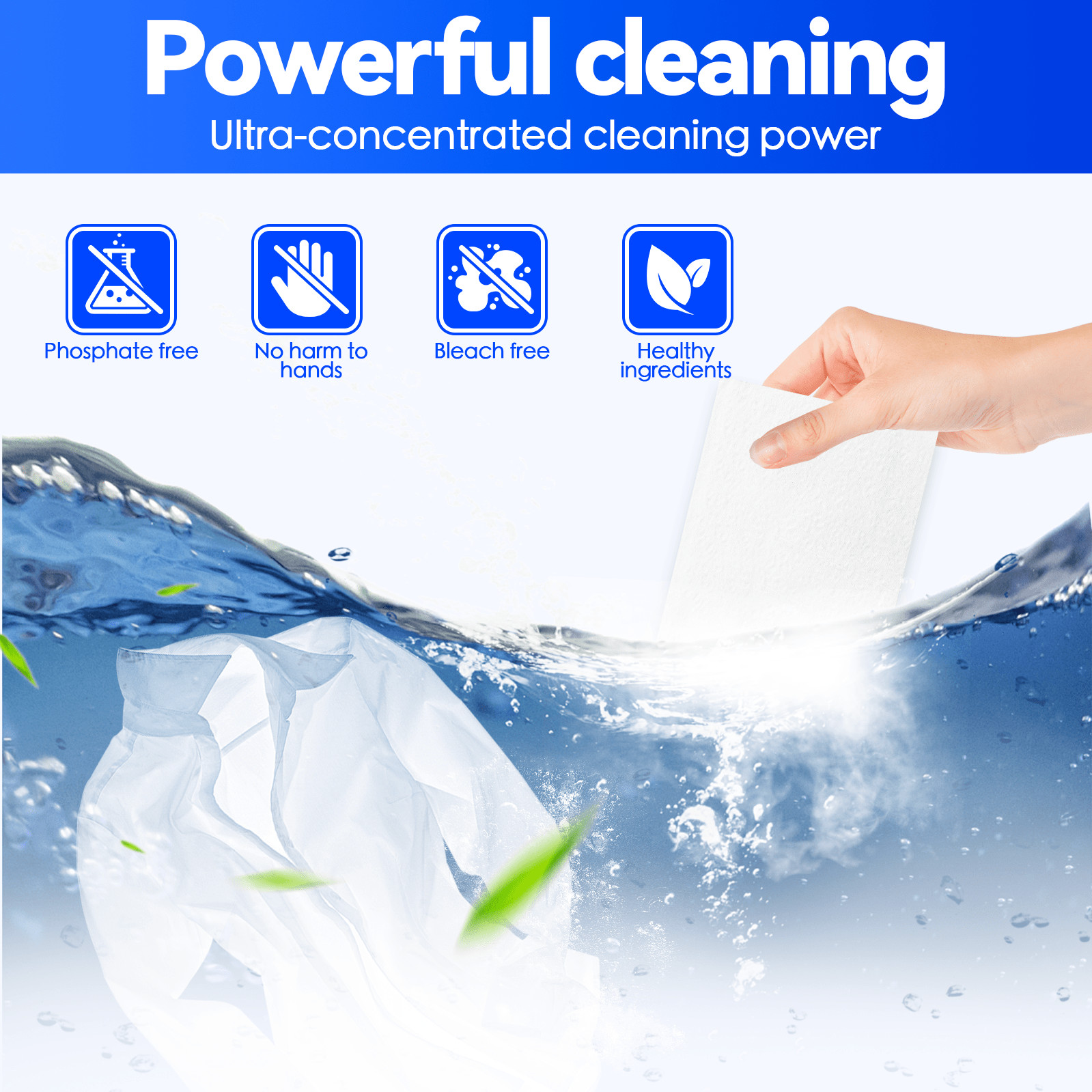 100-500 Sheets Laundry Detergent Eco-friendly Ultra Concentrated Washing SheetAU