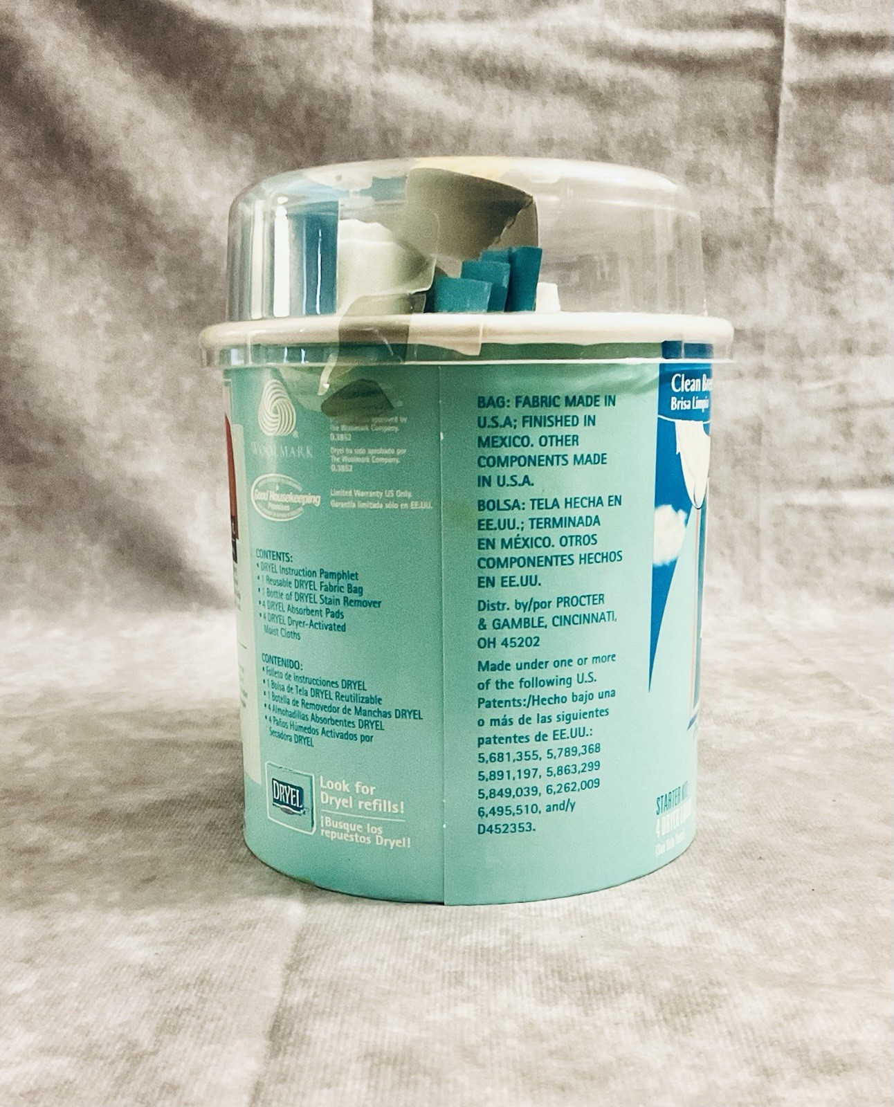 DRYEL AT-HOME DRY CLEANING STARTER KIT CLEAN BREEZE SCENT 4 USES NEW OLD STOCK