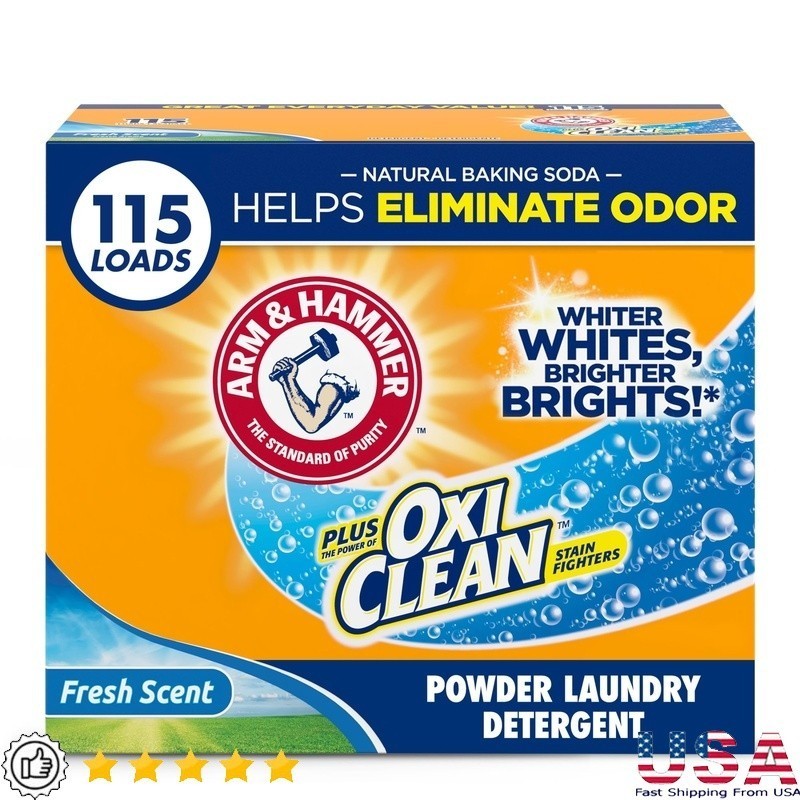 OxiClean Powder Laundry Detergent Fresh Scent 115 Loads Stain Remover HE Safe US