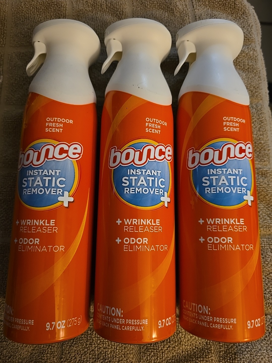 3 Bounce Instant Anti Static Spray Wrinkle Release Odor Eliminator 9.7oz (K76)