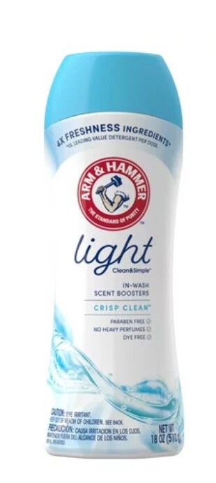 Arm & Hammer Clean & Simple Light In-Wash Scent Boosters, Crisp Clean, 18 Oz.